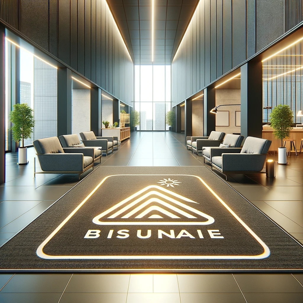 custom and branded mats in a corporate environment