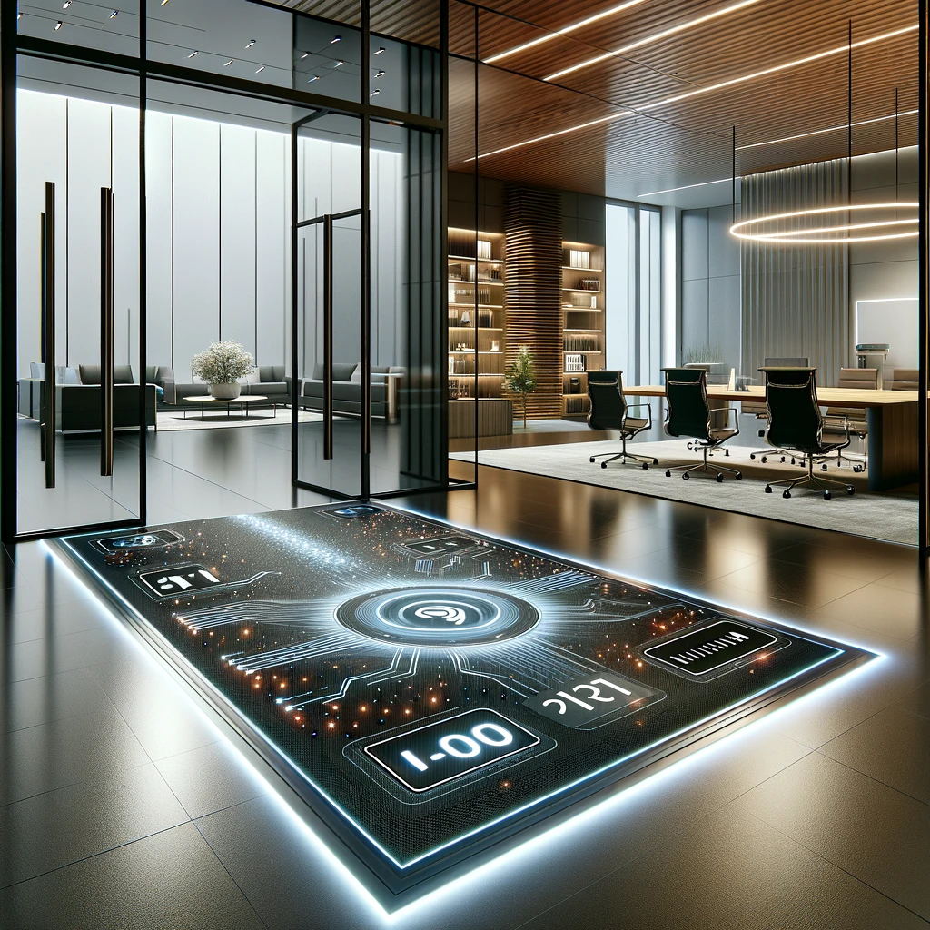 smart floor mat in a modern office setting