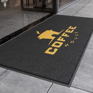 MAOVOT Custom Commercia Floor Mats Custom Logo Carpet Indoor Outdoor Entrance Floor Mat Wear-resistant Elasticity Doormat Non-Slip Rubber Backing, Stain Resistant 4' x 6' 13mm Thick