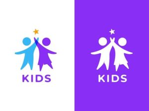 Premium Vector _ Kids played logo design concept