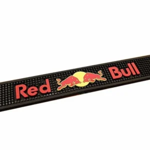 Red Bull neoprene bar mat with branded logo