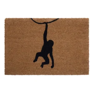 Tree and monkey coir mat with playful nature design