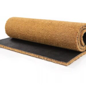 Plain coir deluxe doormat with black rubber backing
