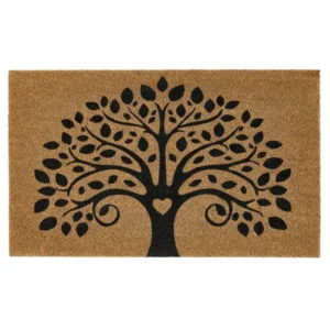 Tree of life coir mat with decorative design