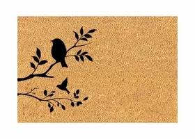 tree with two birds coir mat stylish design