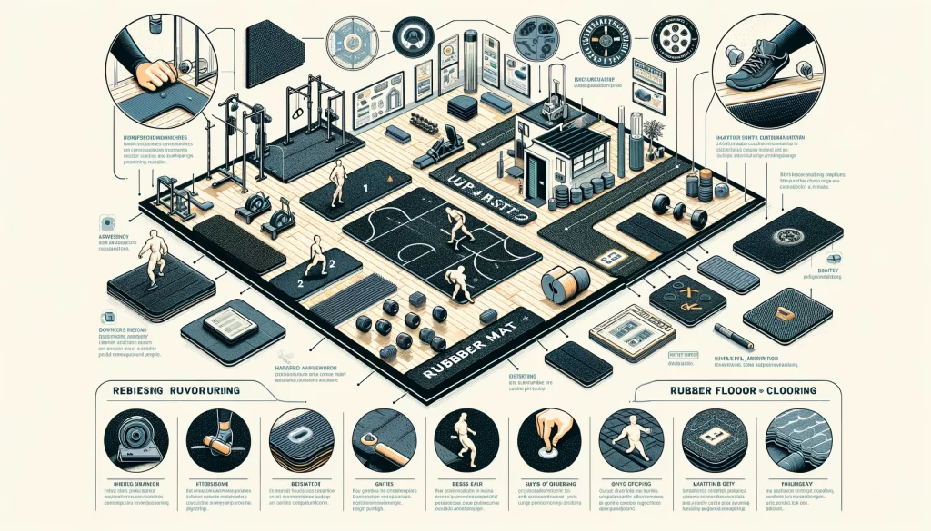 rubber flooring infographic for gym and industrial use