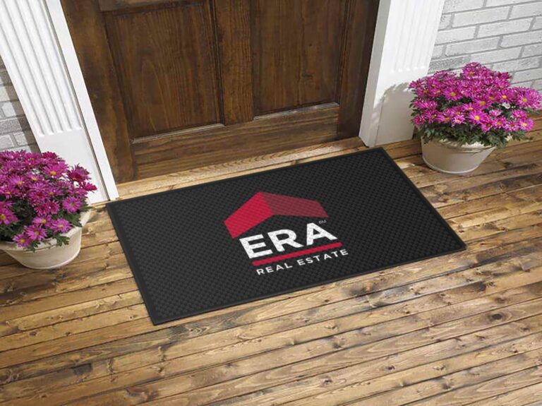 Logo door mat for your business placed at an entrance