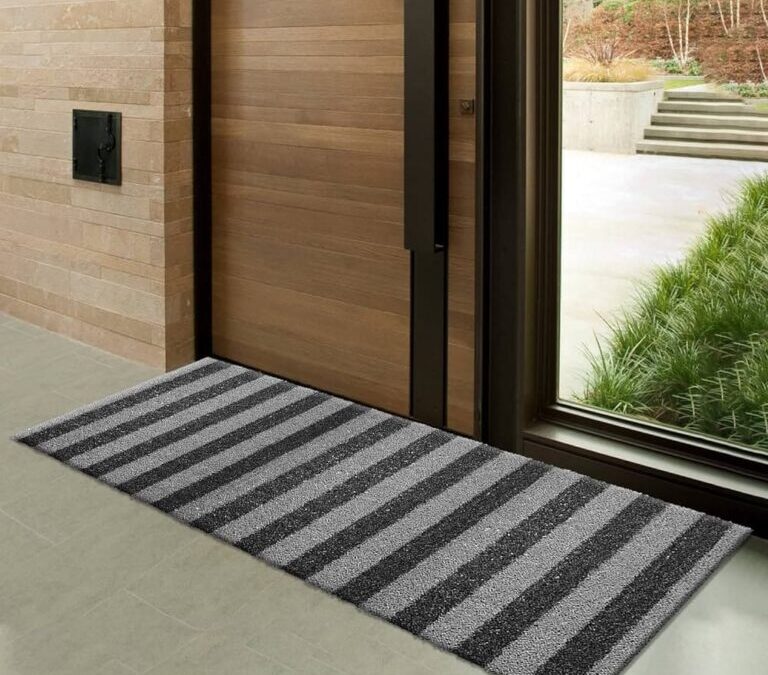 Striped entry door mat on sale