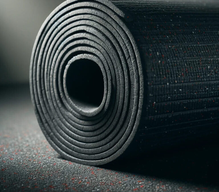 Rubber roll flooring for gyms and workshops