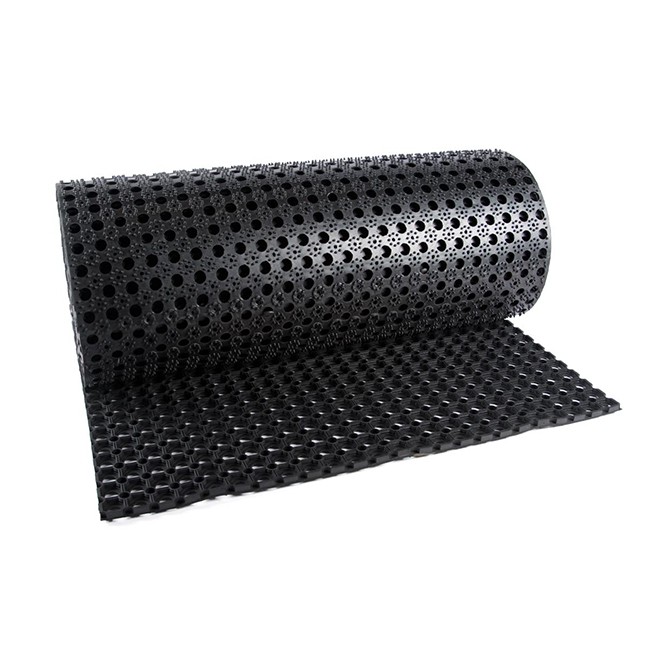 Black non slip kitchen floor mat with drainage holes